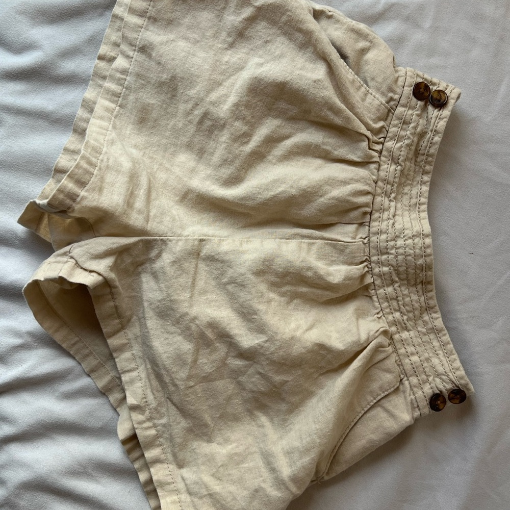 Janie and Jack Cream Shorts Lightweight Relaxed Fit